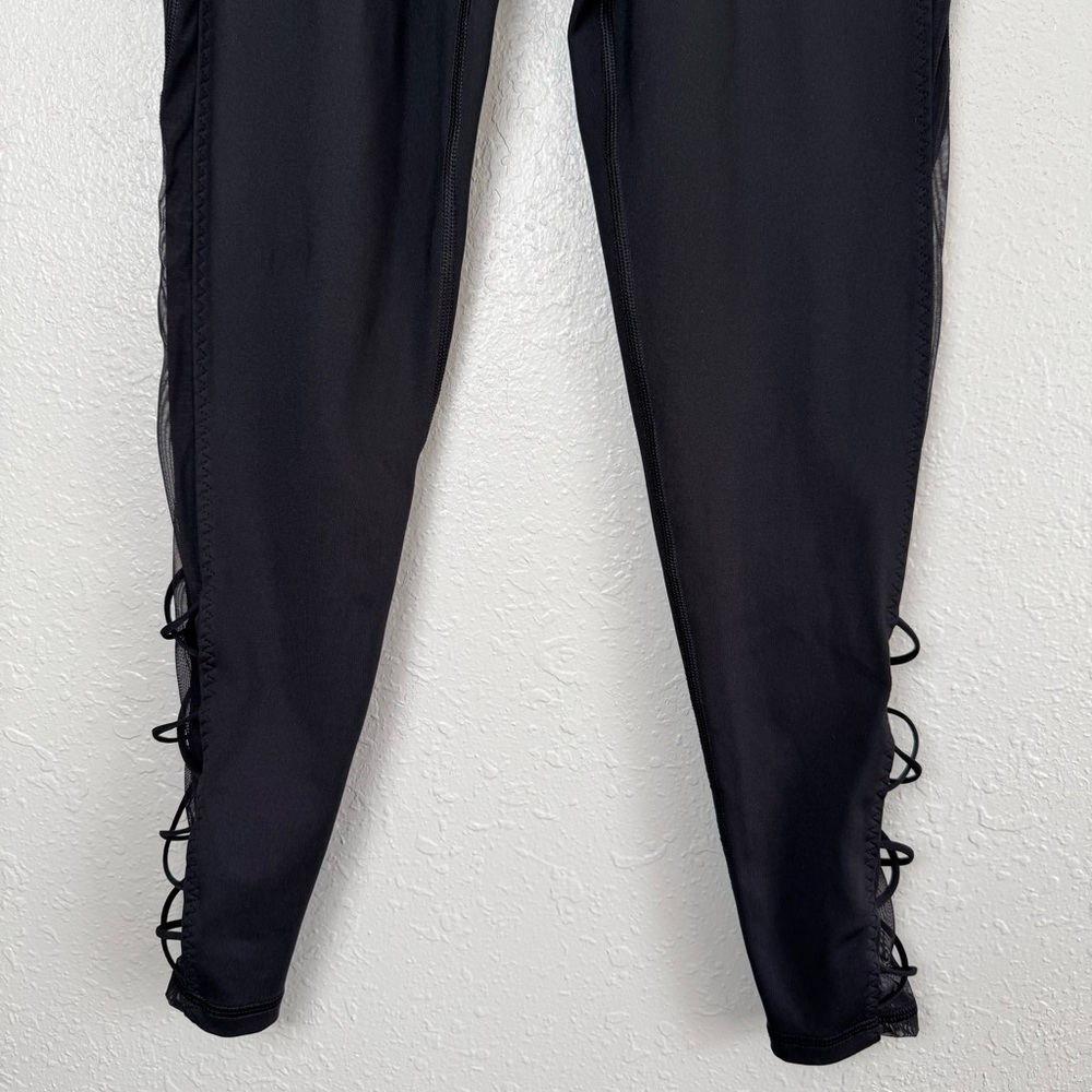 Victoria's Secret black mesh lace up incredible essential leggings high rise S - Picture 5 of 12